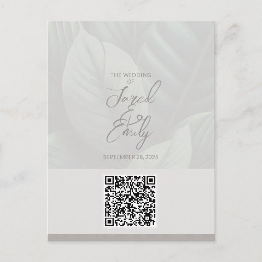 Einladung zur Hochzeit QR Code Postkarte (Vorderseite)