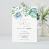 Einladung zur Hochzeit QR Code Tropische Meeressch (Stehend Vorderseite)