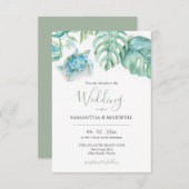 Einladung zur Hochzeit QR Code Tropische Meeressch (Vorne/Hinten)