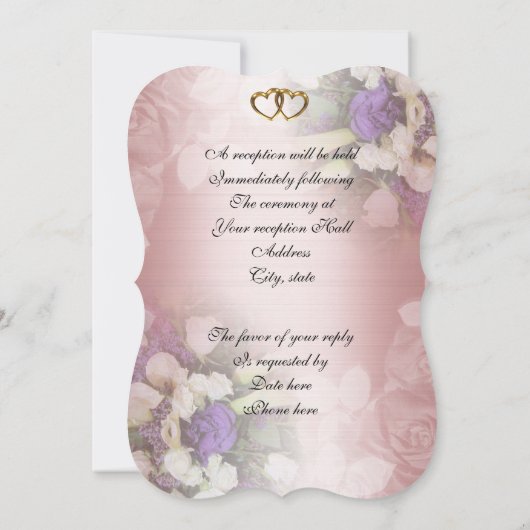 Einladung zur Hochzeit romantische Blumen (Rückseite)