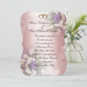 Einladung zur Hochzeit romantische Blumen (Stehend Vorderseite)