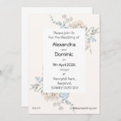 Einladung zur Hochzeit - rosa blaue Rose (Vorne/Hinten)