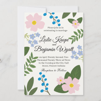 Einladung zur Hochzeit Rosa Blume