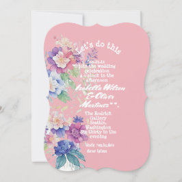 Einladung zur Hochzeit Rosa Farbe Blumen