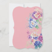 Einladung zur Hochzeit Rosa Farbe Blumen (Rückseite)