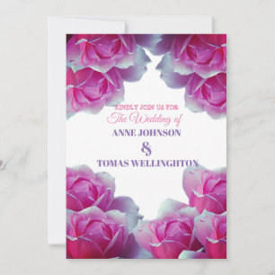 Einladung zur Hochzeit, rosa Rosen