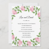 Einladung zur Hochzeit Rosen Pink (Vorderseite)