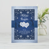 Einladung zur Hochzeit | Royal Blue, Dusty Blue, H (Stehend Vorderseite)