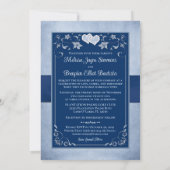 Einladung zur Hochzeit | Royal Blue, Dusty Blue, H (Rückseite)