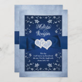 Einladung zur Hochzeit | Royal Blue, Dusty Blue, H (Vorne/Hinten)