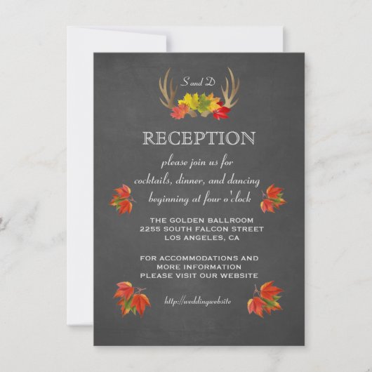 Einladung zur Hochzeit | Rustic Antlers Fall EMPFA (Vorderseite)