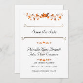 Einladung zur Hochzeit Save the Date, Herbstlaub T (Vorne/Hinten)