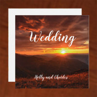 Einladung zur Hochzeit. Schönes Sonnenuntergang Th