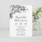 Einladung zur Hochzeit Schwarz & Weiß (Stehend Vorderseite)