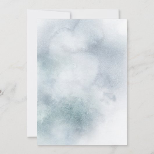 Einladung zur Hochzeit | Silver Blue Winter Wonder (Rückseite)