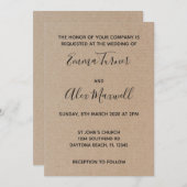 Einladung zur Hochzeit | Skriptschrift für Papier (Vorne/Hinten)