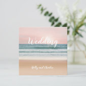 Einladung zur Hochzeit. Sonne, Sand, Meer und Himm (Stehend Vorderseite)