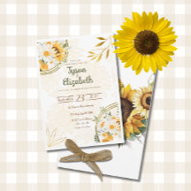 Einladung zur Hochzeit - Sonnenblumen, gelb und we
