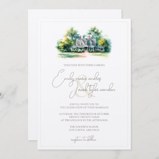 Einladung zur Hochzeit - Southren Manor in Wasserf (Vorne/Hinten)