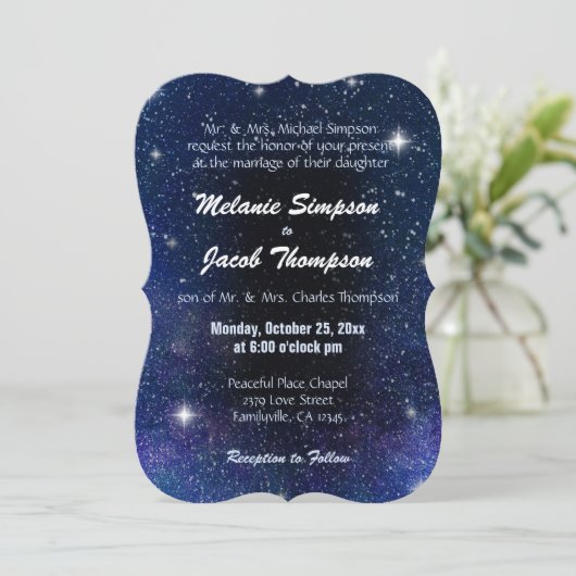 Einladung zur Hochzeit | Startnight (Stehend Vorderseite)