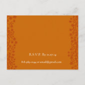 Einladung zur Hochzeit tiefe Orange Wirbel und Blu (Rückseite)