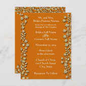 Einladung zur Hochzeit tiefe Orange Wirbel und Blu (Vorne/Hinten)