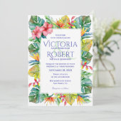 Einladung zur Hochzeit | Tropenfarben (Stehend Vorderseite)