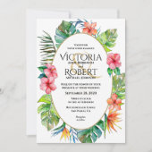 Einladung zur Hochzeit | tropische Wasserfarbe (Vorderseite)