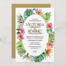 Einladung zur Hochzeit | tropische Wasserfarbe