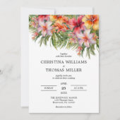 Einladung zur Hochzeit tropischer Wasserfarben (Vorderseite)