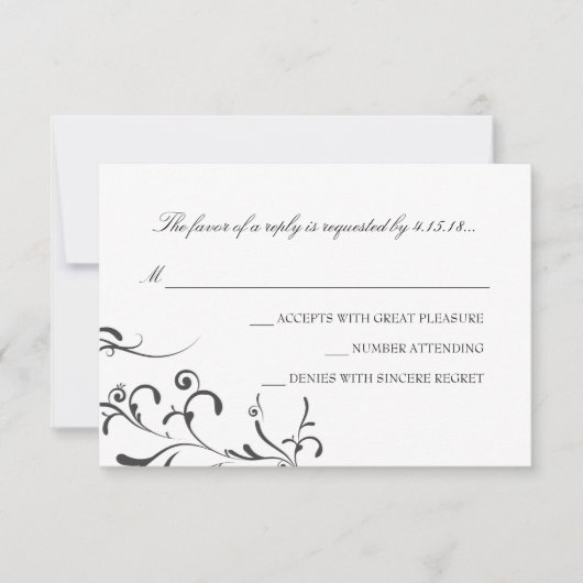 Einladung zur Hochzeit - UAWG | Floral Grace |wb (Vorderseite)