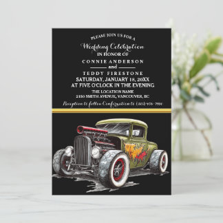 Einladung zur Hochzeit und Frisierte Auto