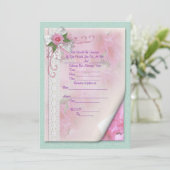 Einladung zur Hochzeit viktorianische Rose (Stehend Vorderseite)