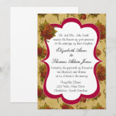 Einladung zur Hochzeit viktorianischer Rose (Vorne/Hinten)