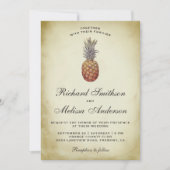 Einladung zur Hochzeit Vintager Ananas (Vorderseite)