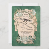 Einladung zur Hochzeit Vintager Blumenrahmen (Vorderseite)