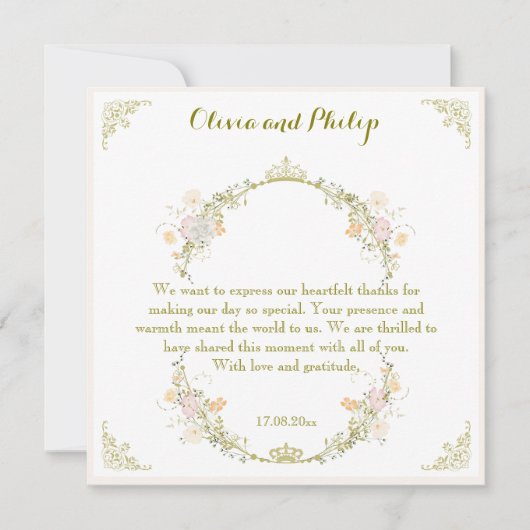 Einladung zur Hochzeit Vintager Blumenzauber (Vorderseite)