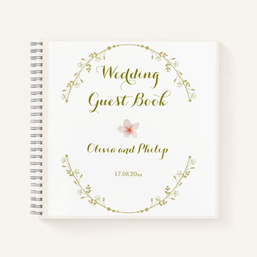 Einladung zur Hochzeit Vintager Blumenzauber Notizblock (Vorderseite)