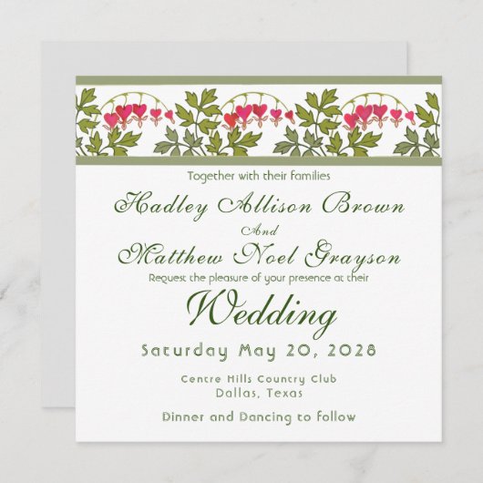 Einladung zur Hochzeit Vintager Blutungen (Vorne/Hinten)