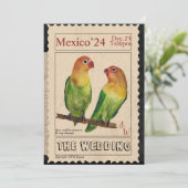 Einladung zur Hochzeit Vintager Briefmarke (Stehend Vorderseite)