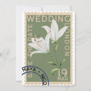Einladung zur Hochzeit Vintager Briefmarke