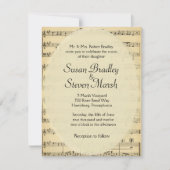 Einladung zur Hochzeit Vintager Noten (Vorderseite)