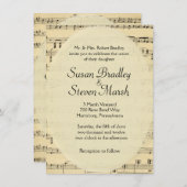 Einladung zur Hochzeit Vintager Noten (Vorne/Hinten)