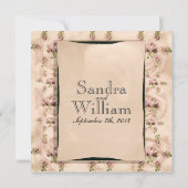 Einladung zur Hochzeit Vintager Rose (Rückseite)