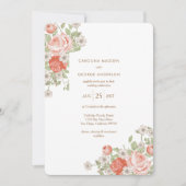 Einladung zur Hochzeit Vintager Rose (Vorderseite)