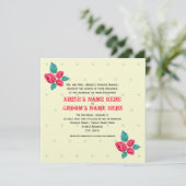 Einladung zur Hochzeit Vintager Rose (Stehend Vorderseite)