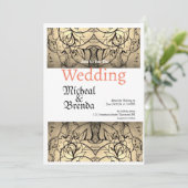 Einladung zur Hochzeit Vintager Rose (Stehend Vorderseite)