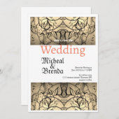 Einladung zur Hochzeit Vintager Rose (Vorne/Hinten)