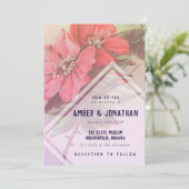 Einladung zur Hochzeit Vintager Rose (Stehend Vorderseite)