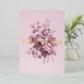 Einladung zur Hochzeit Vintager Rose (Stehend vorne)